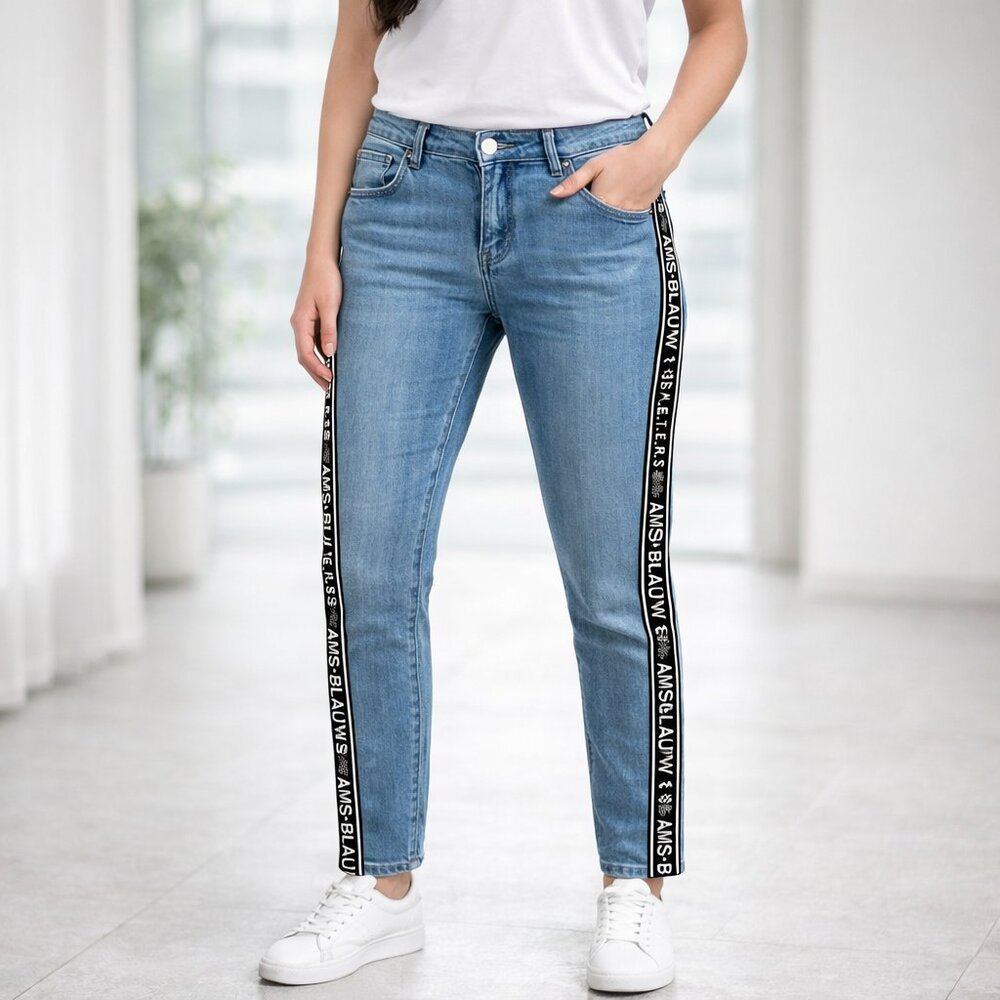Scotch & Soda Blue Jeans Boyfriend Side Stripe 31/32_